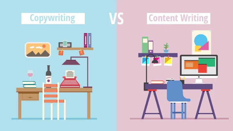 So sánh sự khác biệt giữa content writing và copywriting