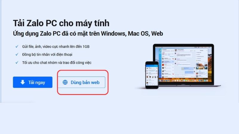 Đăng ký và sử dụng account Zalo thứ 2 trên phiên bản web