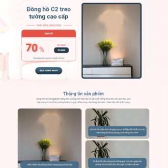Theme wordpress landing page đồng hồ dán tường 3d
