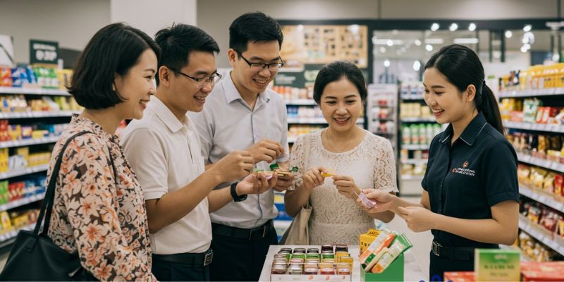 Face to face - phát mẫu trực tiếp tại các trung tâm thương mại