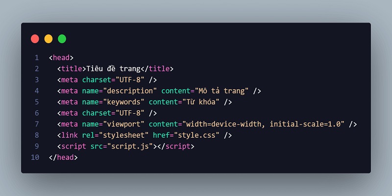 Cấu trúc cơ bản của 1 đoạn HTML cụ thể