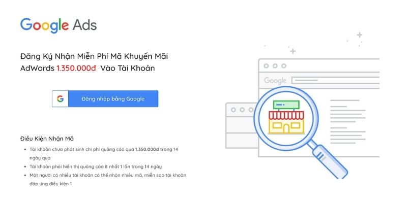 Người dùng cần đáp ứng đủ điều kiện nhận voucher Google Ads