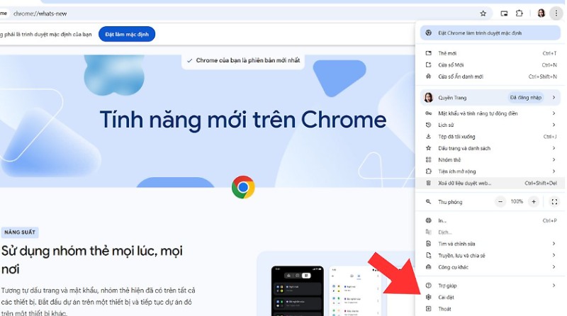 Mở trình duyệt Chrome