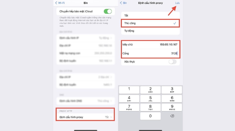 Nhập địa chỉ máy chủ
