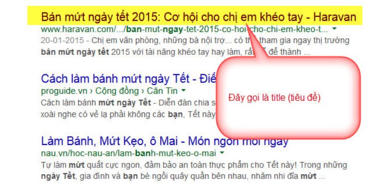 Một thẻ tiêu đề chuẩn giúp nâng cao kết quả tìm kiếm