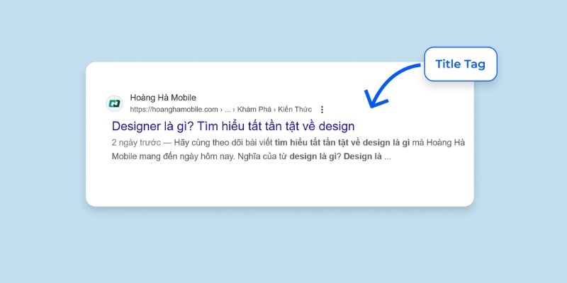 Thẻ title của một trang web điển hình