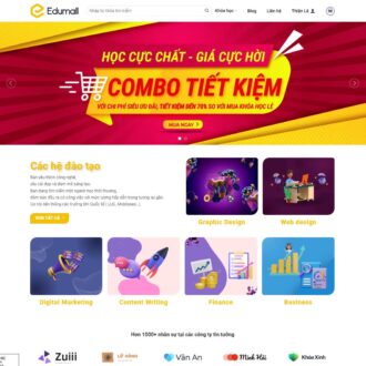 Mẫu web Bán khóa học - Có tích hợp học online - Quản lý khóa học ngay trên web