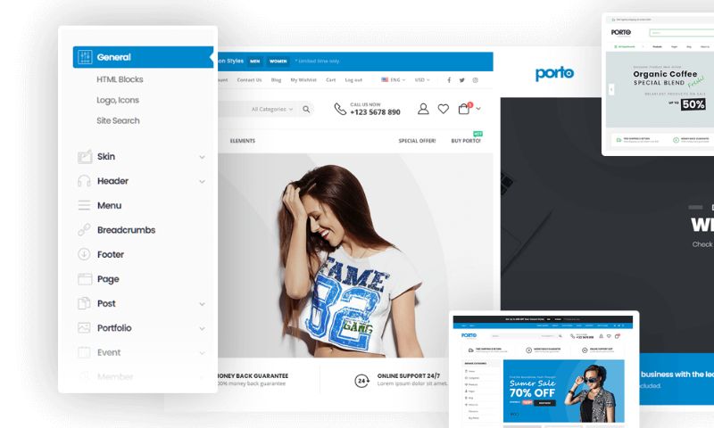 Porto theme sở hữu nhiều ưu điểm nổi bật
