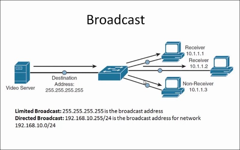 Broadcast được chia thành 2 loại chính là Limited và Directed