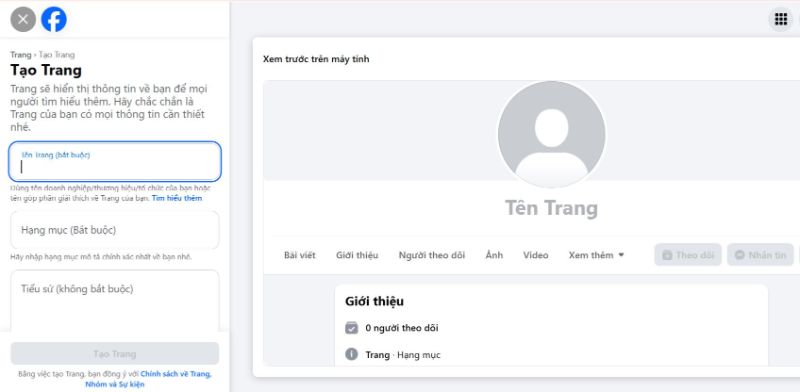 Cách tạo fanpage trên máy tính nhanh chóng, đơn giản