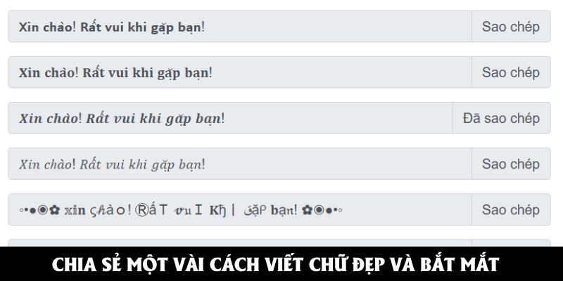 Chia sẻ một vài cách viết chữ đẹp và bắt mắt