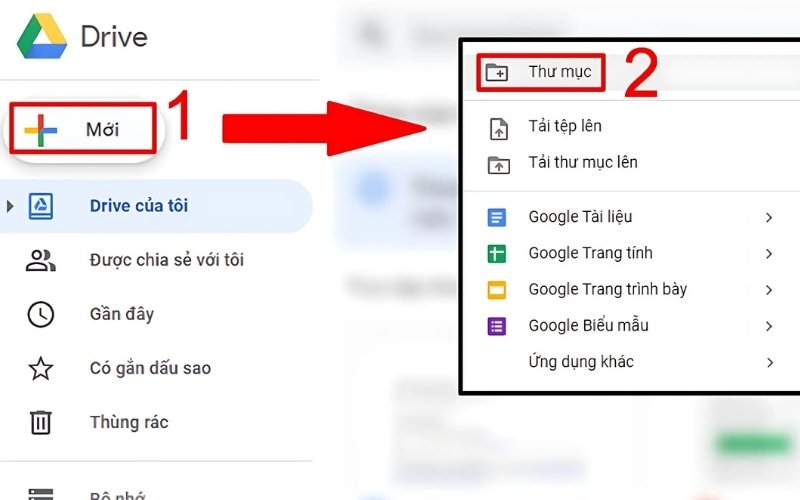 Các bước tải thư mục mới lên Google Drive