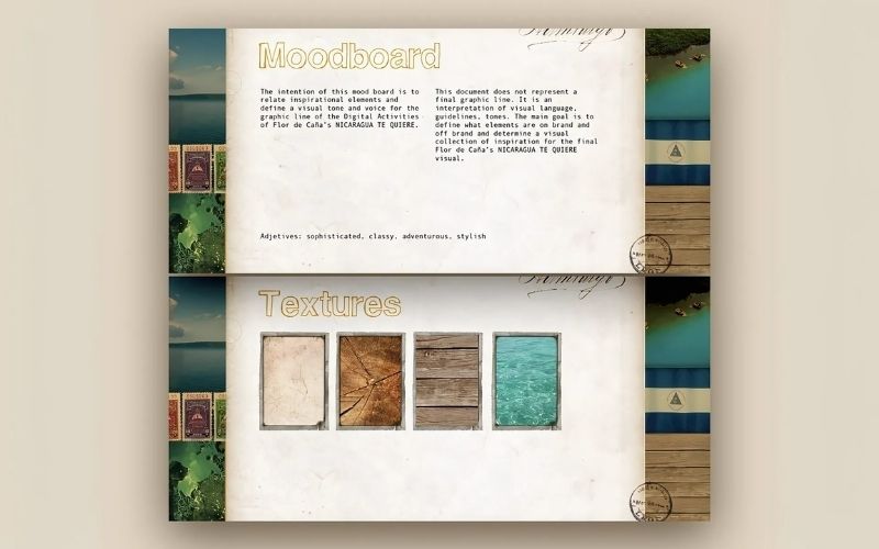 Nội dung chữ trên Moodboard giúp người đọc hiểu rõ thông điệp cần truyền tải