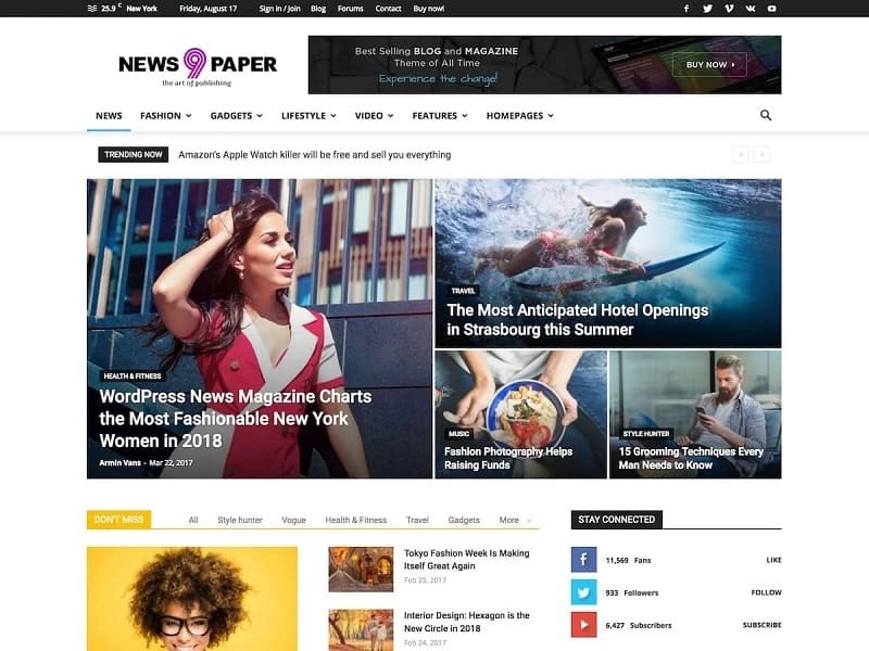 Theme Newspaper cung cấp nhiều tính năng ưu việt cho người dùng