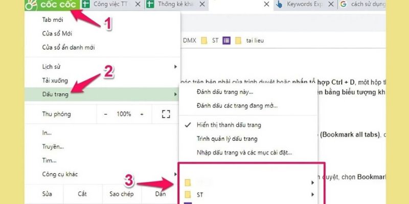 Quy trình lưu trang trên Cốc Cốc tương tự Chrome