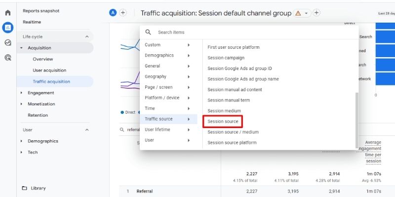 Hướng dẫn cách xem chỉ số Referral traffic và phân tích chi tiết