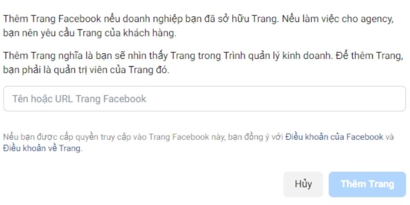 Thêm Fanpage từ tài khoản cá nhân vào Business Manager